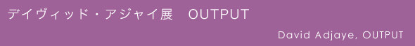 デイヴィッド・アジャイ 展　OUTPUT